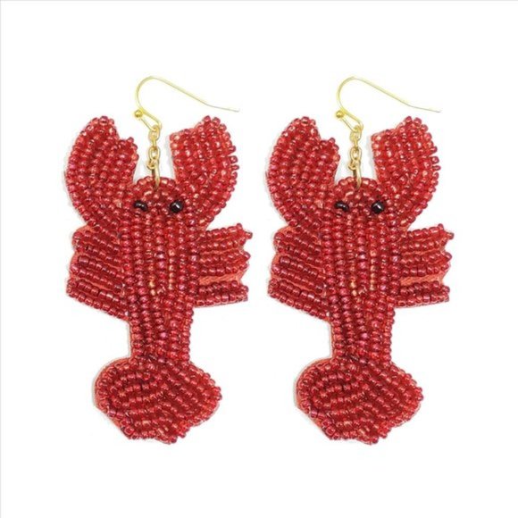 Bijorca Jewelry - Lobster Glass Bead Earrings  🦞